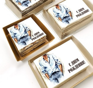 Торт-открытка "С Днем рождения (мужчина)"