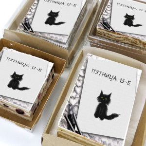 Торт-открытка "Черный кот"
