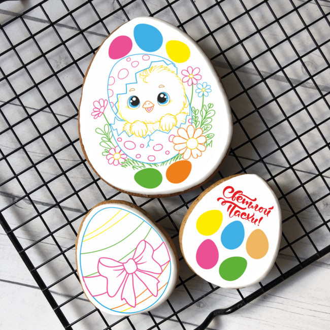 Набор имбирных пряников раскрасок на Пасху "Цыпленок" 