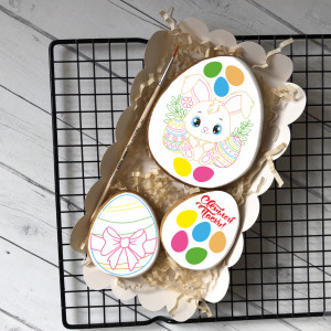 Набор имбирных пряников раскрасок на Пасху "Зайка"  