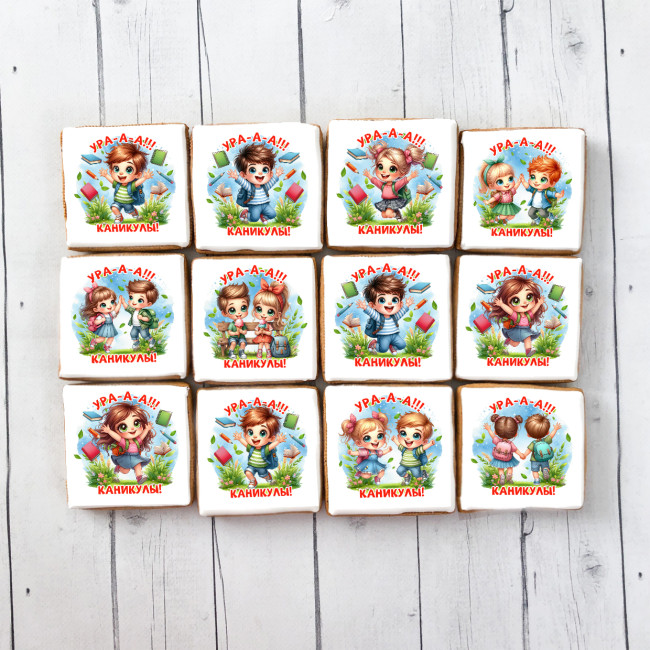 Имбирный пряник "Ура... Каникулы", 12 шт 