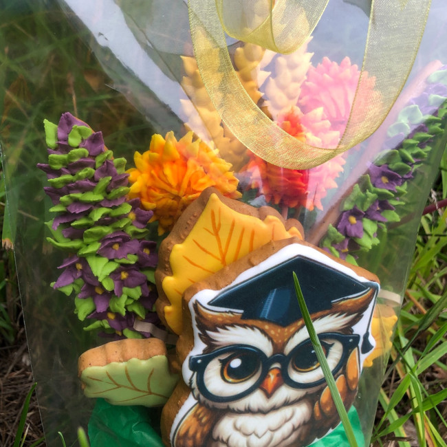 Букет 3D имбирных пряников "Мудрая сова"