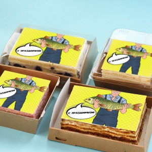 Торт-открытка "С праздником рыбака"